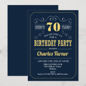 Invitation 70e fête d'anniversaire - Marine Gold (Devant / Derrière)
