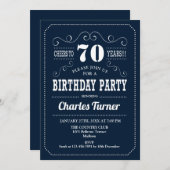 Invitation 70e fête d'anniversaire - Marine White (Devant / Derrière)