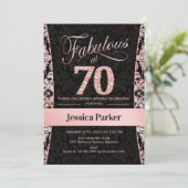 Invitation 70e fête d'anniversaire - Rose Gold Black (Debout devant)