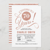 Invitation 70e fête d'anniversaire - Rose Gold White (Devant / Derrière)