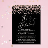 Invitation 70e fête d'anniversaire Rose Parties scintillant d