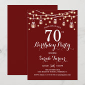Invitation 70e fête d'anniversaire - Rouge foncé (Devant / Derrière)