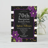 Invitation 70e fête d'anniversaire surprise Noir et or (Debout devant)