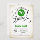 Invitation 70e fête d'anniversaire - Vert noir blanc (Devant)