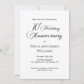 Invitation 70e Mariage Platinum Anniversaire Élégant Script (Devant)