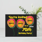 Invitation 70e Modèle d'invitation à la fête d'anniversaire S (Debout devant)