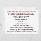 Invitation 70e Modèle d'invitation à la fête d'anniversaire S (Dos)