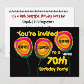Invitation 70e Modèle d'invitation à la fête d'anniversaire S (Devant / Derrière)