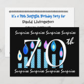 Invitation 70e Modèle d'invitation à la fête d'anniversaire S (Devant / Derrière)