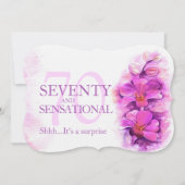Invitation 70e orchidée aquarelle violet 70 et sensationnelle (Devant)