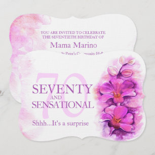 Invitation 70e orchidée aquarelle violet 70 et sensationnelle
