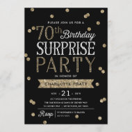 Invitation 70e Parties scintillant Confetti Surprise Party In