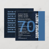 Invitation 70e SURPRISE Anniversaire Moderne Midnight Blue W1 (Devant / Derrière)