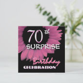 Invitation 70e SURPRISE Anniversaire tournesol rose 001 (Debout devant)
