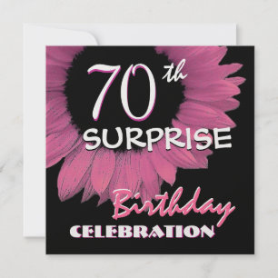 Invitation 70e SURPRISE Anniversaire tournesol rose 001