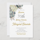 Invitation 70ème Floral Elégant Photo Moderne Anniversaire (Devant)