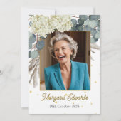 Invitation 70ème Floral Elégant Photo Moderne Anniversaire (Dos)