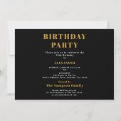 Invitation 70th Birthday 1956 Black Gold Personalized Photo (Dos)