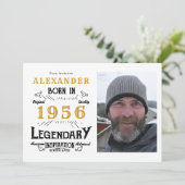 Invitation 70th Birthday 1956 Legend White & Gold Photo (Debout devant)