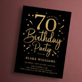 Invitation 70th Birthday Black Gold