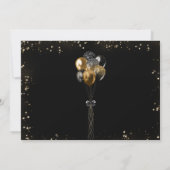 Invitation 70th Birthday Modern Gold Glitter Balloons 2 Photo (Dos)