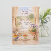 Invitation 70th Birthday Party - Delightful Tea Party (Debout devant)