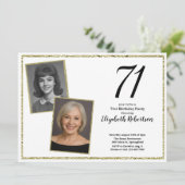 Invitation 70th Custom Photo White and Gold  (Debout devant)