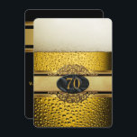 Invitation 70th Mans Beer Black Gold fête d'anniversaire<br><div class="desc">70 70e fête d'anniversaire. Élégant Mans Beer Ale Black Gold Birthday Party Hommes's Black Gold Birthday Mans 21e,  30e 60e 50e 40e tous les âges Anniversaire Party invitations homme homme homme.</div>
