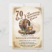 Invitation 70th Old Fashioned Whiskey Barrel Birthday Party (Devant)