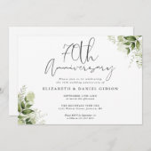 Invitation 70th Wedding Anniversary Greenery Floral (Devant / Derrière)