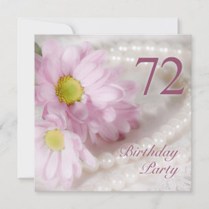 Invitation 72e anniversaire avec marguerites