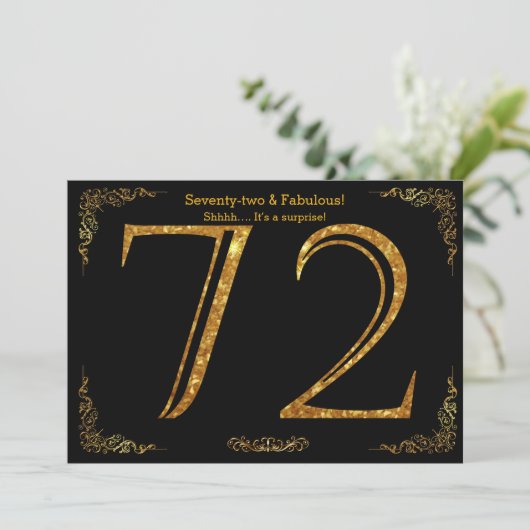 Invitation 72e fête d'anniversaire, styl Gatsby, parties scin (Debout devant)