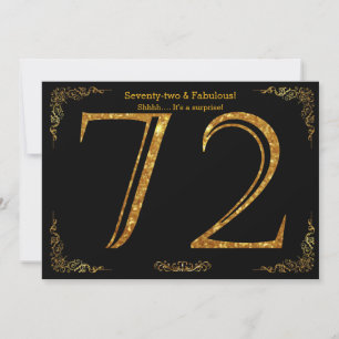 Invitation 72e fête d'anniversaire, styl Gatsby, parties scin