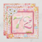 Invitation 72ème anniversaire style scrapbooking (Devant / Derrière)