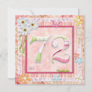 Invitation 72ème anniversaire style scrapbooking