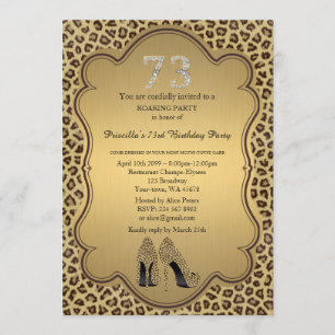 Invitation 73ème, Anniversaire 73ème, Chaussures Cheetah High