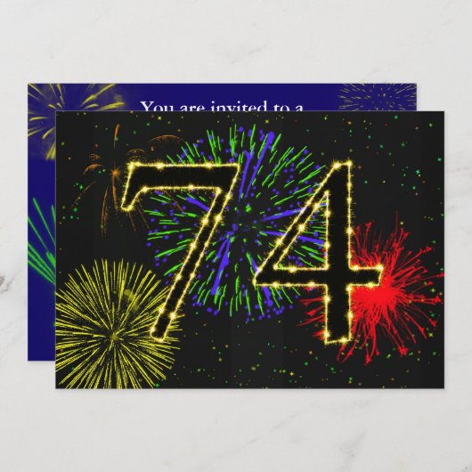 Invitation 74e anniversaire invitez (Devant / Derrière)