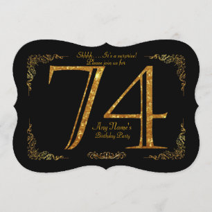 Invitation 74ème, fête d'anniversaire 74ème, grand Gatsby, no