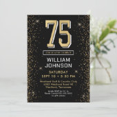 Invitation 75 ans Noir Moderne (Debout devant)