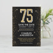 Invitation 75 ans Noir Moderne (Debout devant)