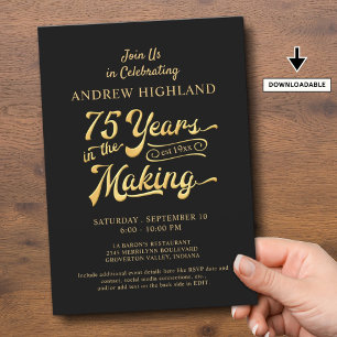 Invitation 75e anniversaire 75 ans dans la fabrication de l'o