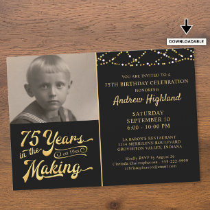 Invitation 75e anniversaire 75 ans dans l'or noir