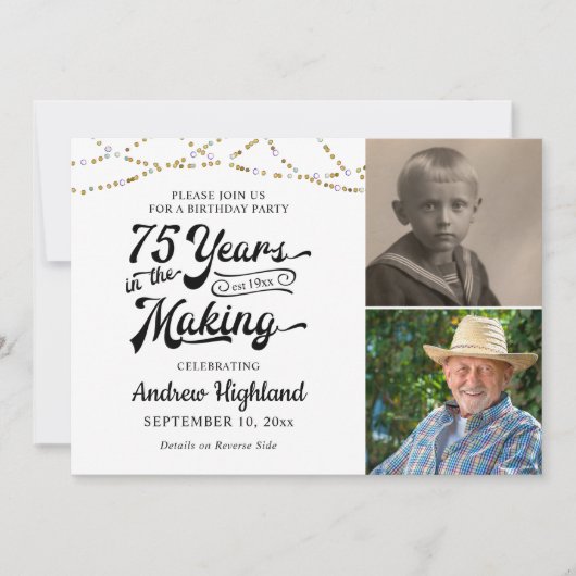 Invitation 75e anniversaire 75 ans dans l'or noir (Devant)