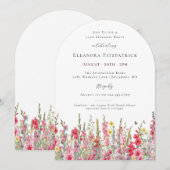 Invitation 75e anniversaire Août Mois de naissance Fleur Glad (Devant / Derrière)