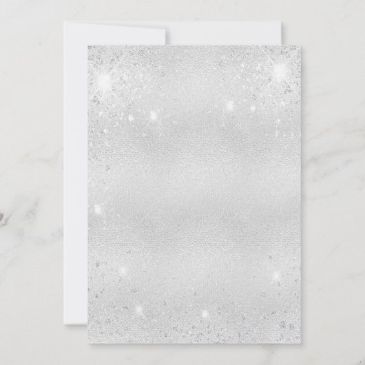 Invitation 75e anniversaire argent parties scintillant élégan (Dos)