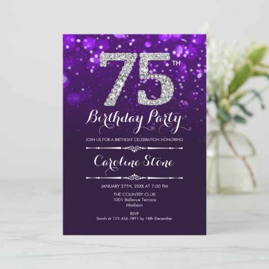 Invitation 75e anniversaire - Argent violet (Debout devant)
