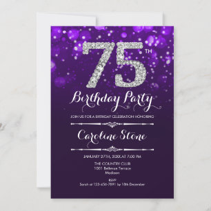 Invitation 75e anniversaire - Argent violet