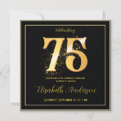 Invitation 75e anniversaire célébrant l'or noir (Devant)