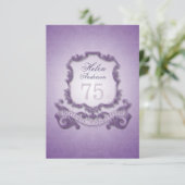 Invitation 75e anniversaire Célébration Vintage de cadre Invi (Debout devant)