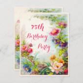 Invitation 75e anniversaire Dahlias and Peonies Jardin victor (Devant / Derrière)